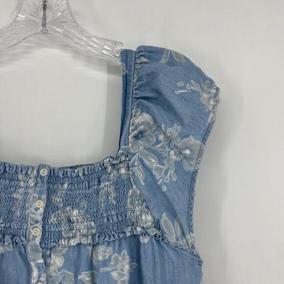 Old Navy Ruched Floral Top Size Medium Tall - Picture 3 of 7